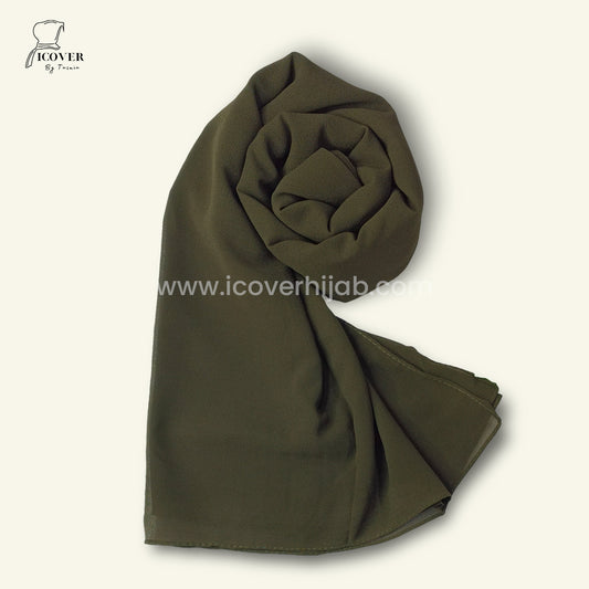 Georgette hijab deep olive