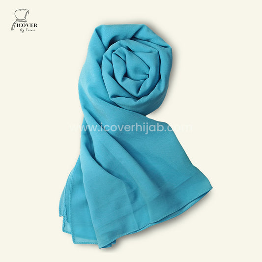 Georgette hijab teal blue