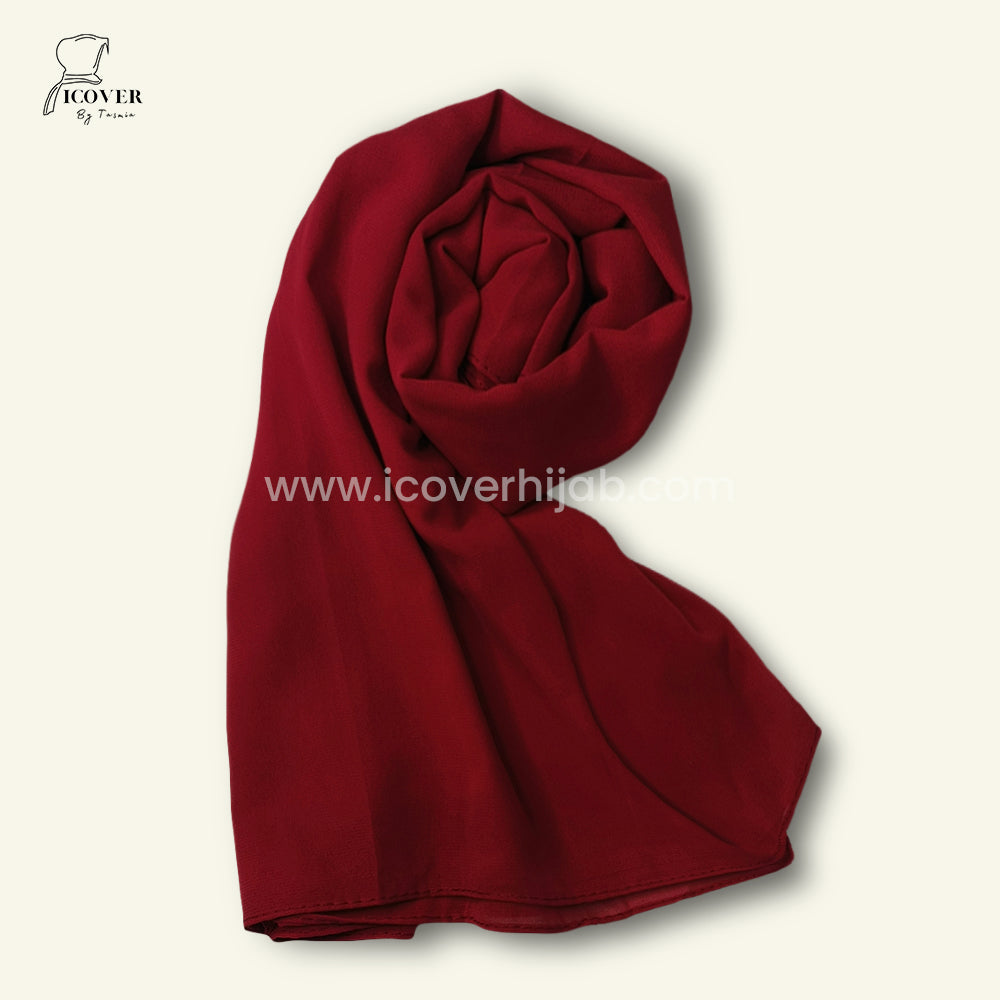 Georgette hijab brick maroon