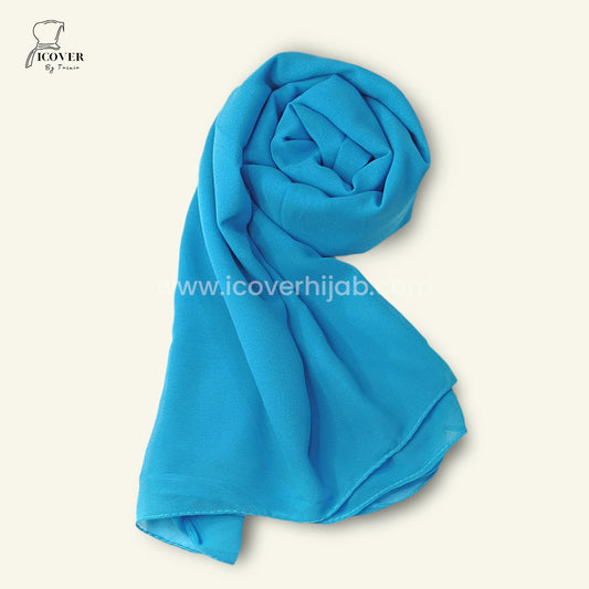 Georgette hijab cerulean blue