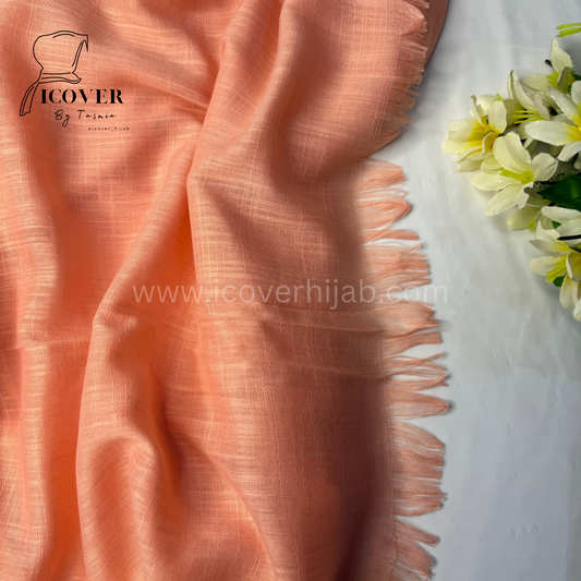 Wool hijab peach