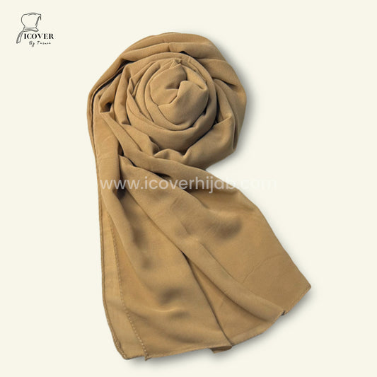 Georgette plain hijab khaki