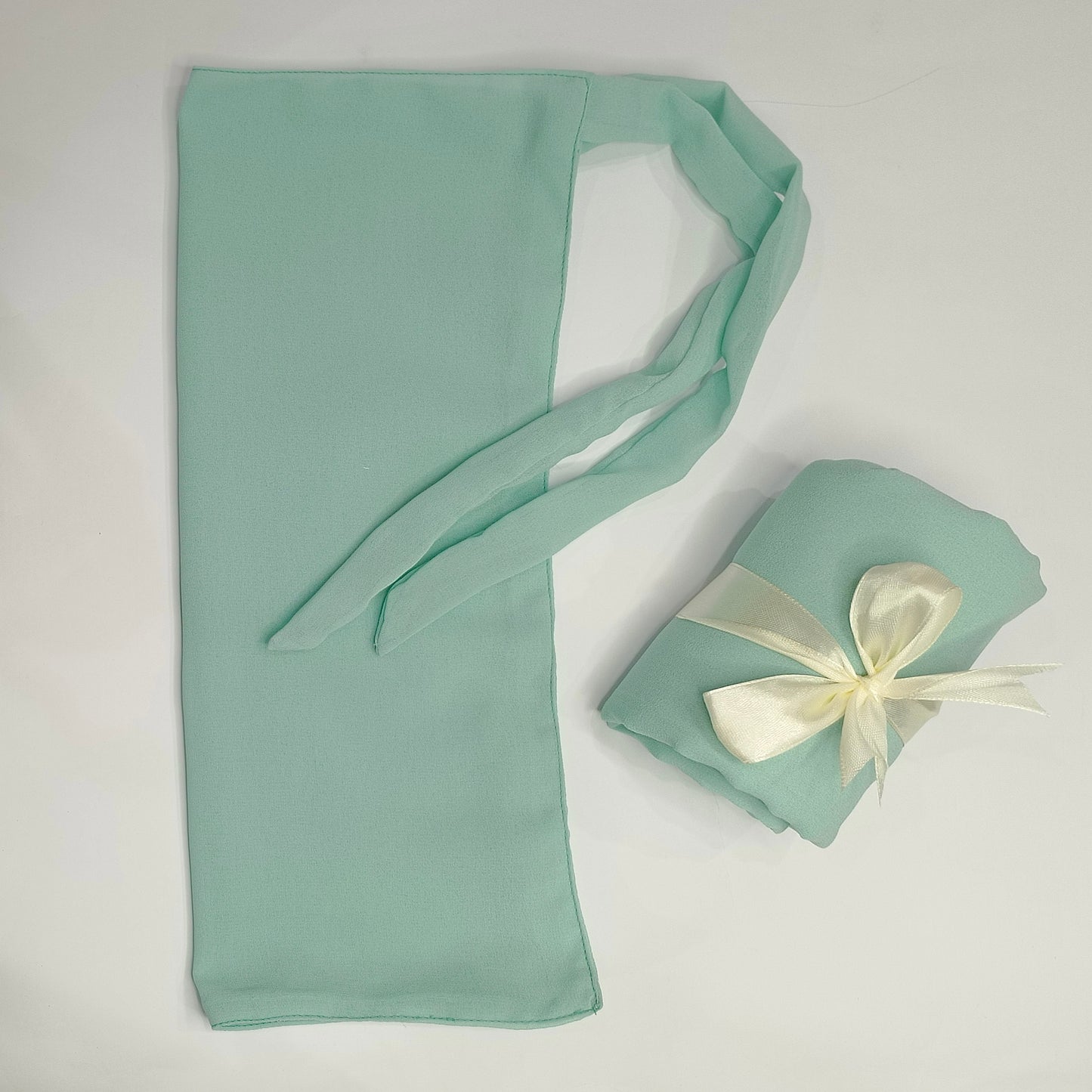 Georgette niqab hijab set mint green