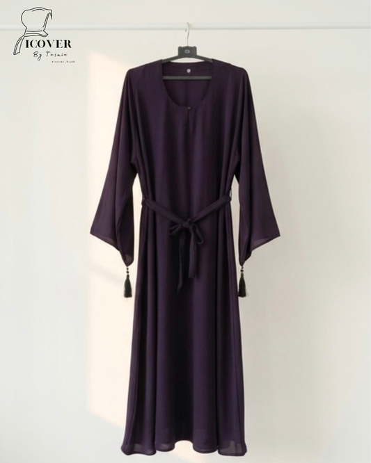 Purple plain Abaya