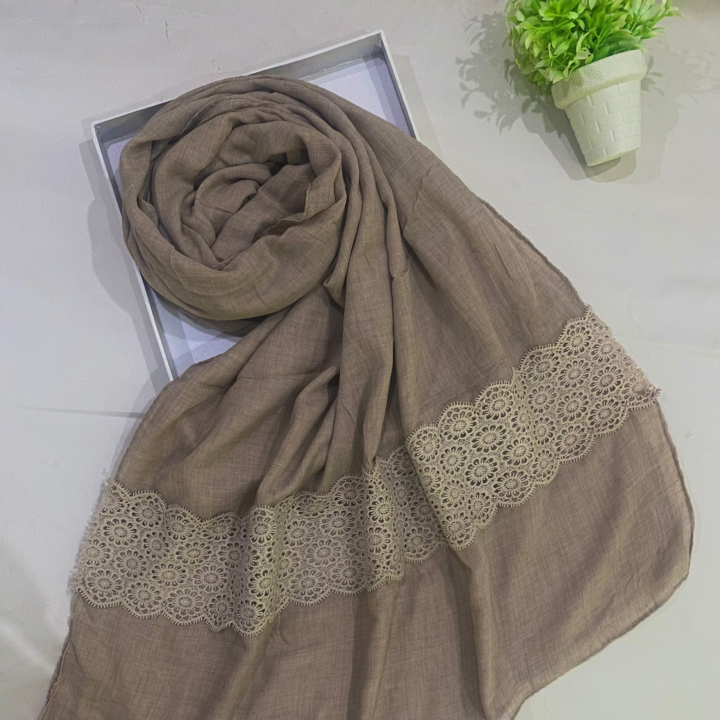 Lawn embroided hijab skin